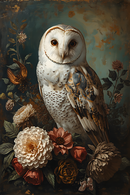 Glas schilderij oil painting owl
