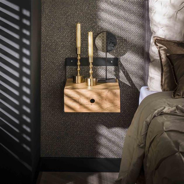 Modera - Nachtkastje set-2 XS hangend strip - Massief acacia naturel