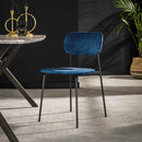 Modera - Stoel open rug ronde buis. VPE4 - Blauw velours - set van: 4