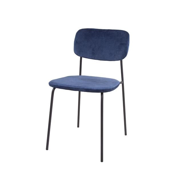 Modera - Stoel open rug ronde buis. VPE4 - Blauw velours - set van: 4