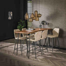 Modera - Barstoel boucle lendesteun VPE2 - Boucle zandkleur - set van: 2