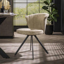 Modera - Stoel halfronde rug spring boucle VPE2 - Boucle zandkleur - set van: 2