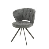 Modera - Stoel halfronde rug spring VPE2 - Polo stof antraciet - set van: 2