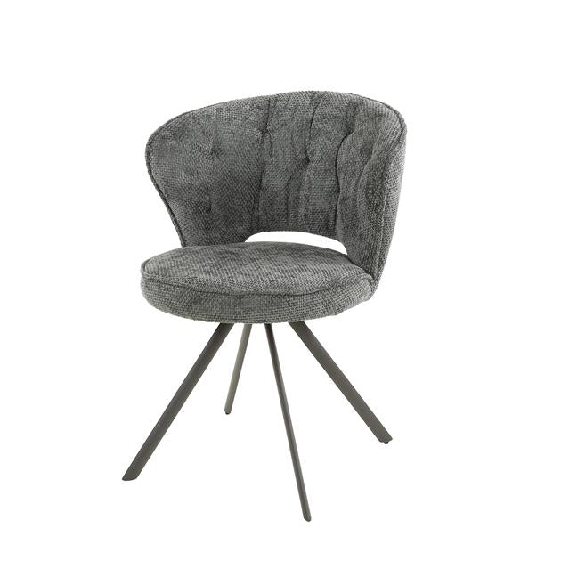 Modera - Stoel halfronde rug spring VPE2 - Polo stof antraciet - set van: 2