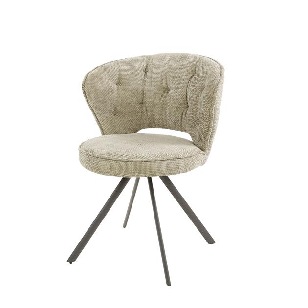 Modera - Stoel halfronde rug spring VPE2 - Polo stof zandkleur - set van: 2