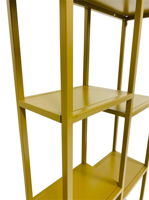 Stalen Wandrek - Goud - 7 vaks - 75x18x90cm - meubelboutique.nl