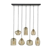 Modera - Hanglamp 4+3 stripe glass horizontal - Amberkleurig glas