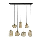 Modera - Hanglamp 4+3 stripe glass horizontal - Amberkleurig glas