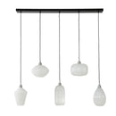 Modera - Hanglamp 5L stripe white glass mix - Wit