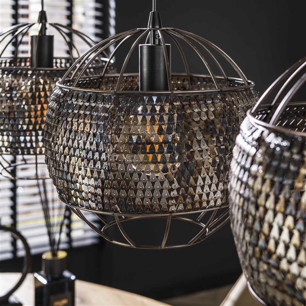 Modera - Hanglamp 3L Ø30 armor open - Zwart bruin