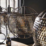 Modera - Hanglamp 4L Ø25 armor open - Zwart bruin