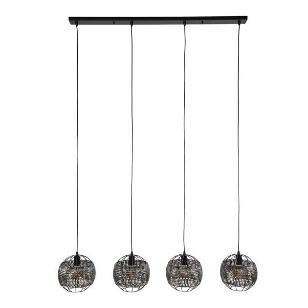Modera - Hanglamp 4L Ø25 armor open - Zwart bruin