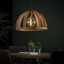 Modera - Hanglamp Ø60 gebogen houten spijlen - Massief mango naturel - Massief mango naturel