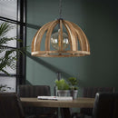 Modera - Hanglamp Ø60 gebogen houten spijlen - Massief mango naturel - Massief mango naturel