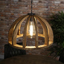 Modera - Hanglamp Ø60 gebogen houten spijlen - Massief mango naturel - Massief mango naturel