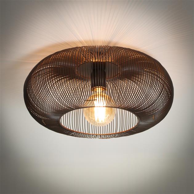 Modera - Plafondlamp Ø43 copper twist - Zwart nikkel