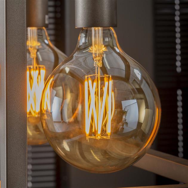 Modera - Lichtbron LED [G125] filament bol Ø12 5 - E27 6W dimbaar - Amberkleurig glas - meubelboutique.nl
