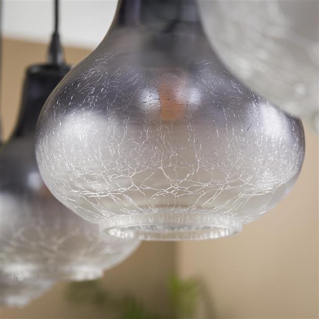 Modera - Hanglamp 4L kegel glass / Grijs