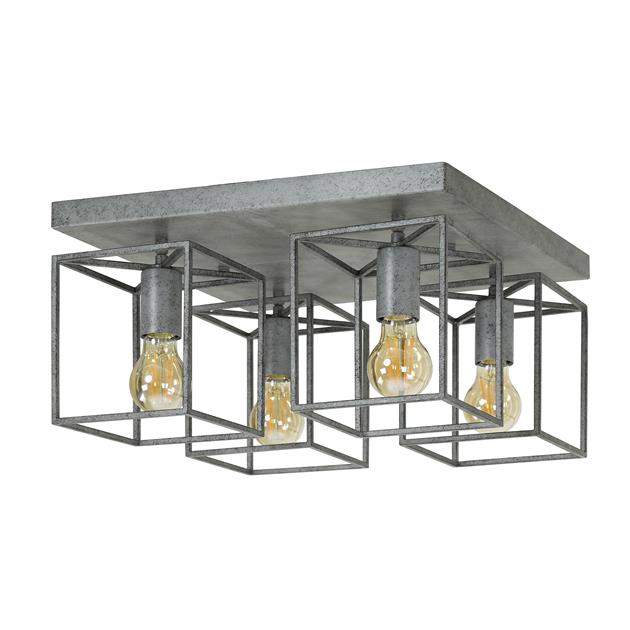 Modera - Plafondlamp 4L cubic - Oud zilver