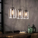 Modera - Hanglamp 3xØ20 raster-glas - Oud zilver