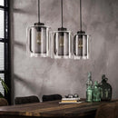 Modera - Hanglamp 3xØ20 raster-glas - Oud zilver