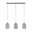 Modera - Hanglamp 3xØ20 raster-glas - Oud zilver