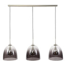 Modera - Hanglamp 3x Ø33 shaded ovaal glas - Mat nikkel