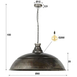 Modera - Hanglamp Ø80 industry - Oud zilver