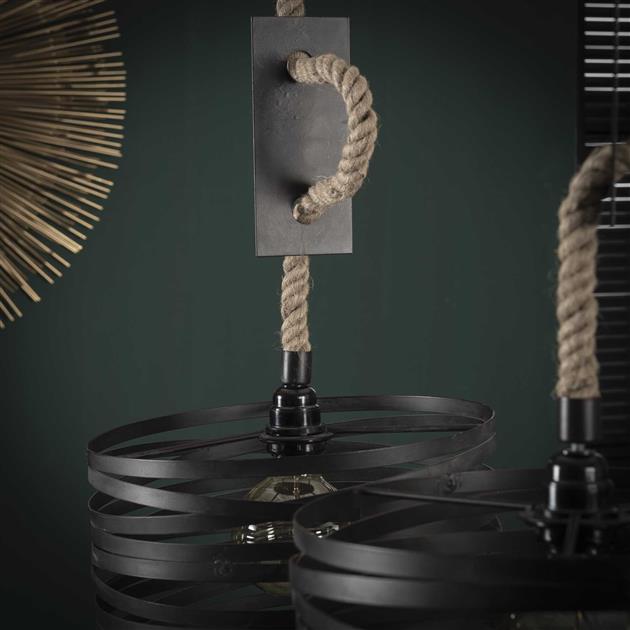 Modera - Hanglamp 3xØ30 twist verstelbaar touw - Slate grey