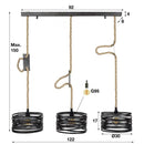 Modera - Hanglamp 3xØ30 twist verstelbaar touw - Slate grey