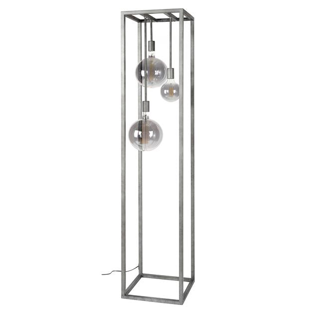 Modera - Vloerlamp pilar XL frame vierkante buis - Oud zilver