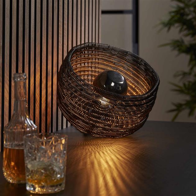 Modera - Tafellamp Ø30 coil XL / Zwart nikkel