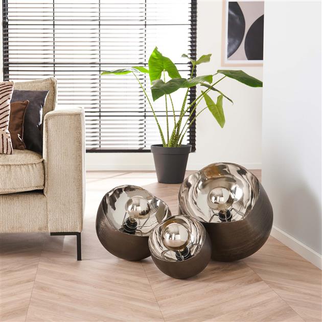 Modera - Tafellamp Ø36 mirror L - Zwart nikkel