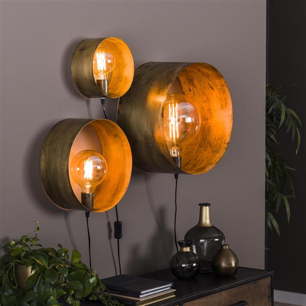 Modera - Wandlamp charger set/3 / Oud goud