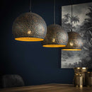 Modera - Hanglamp 3xØ25 punch bol - Zwart bruin