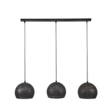 Modera - Hanglamp 3xØ25 punch bol - Zwart bruin