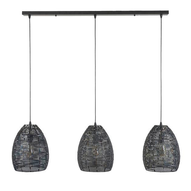Modera - Hanglamp 3x Ø26 armor ovaal - Zwart bruin