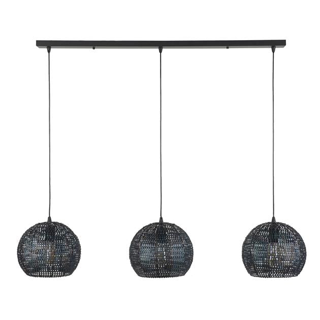 Modera - Hanglamp 3x Ø26 armor half rond - Zwart bruin