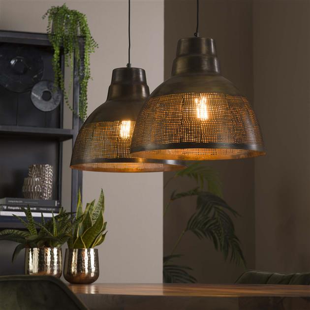 Modera - Hanglamp 2xØ38 screen - Brons antiek