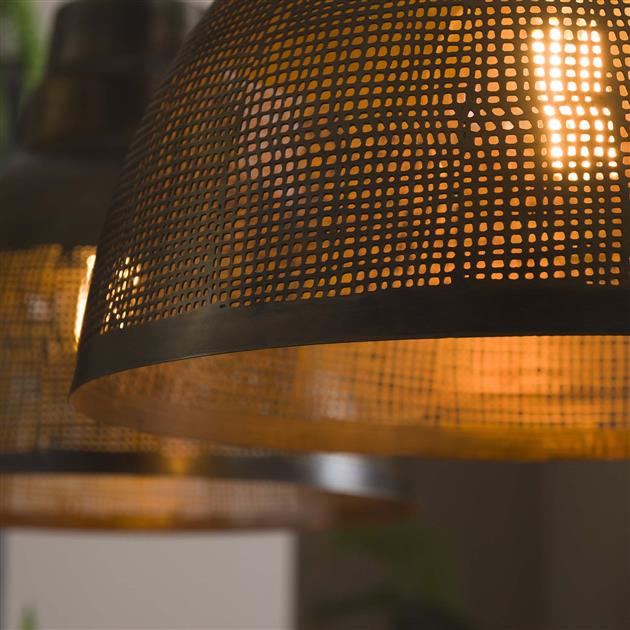 Modera - Hanglamp 2xØ38 screen - Brons antiek