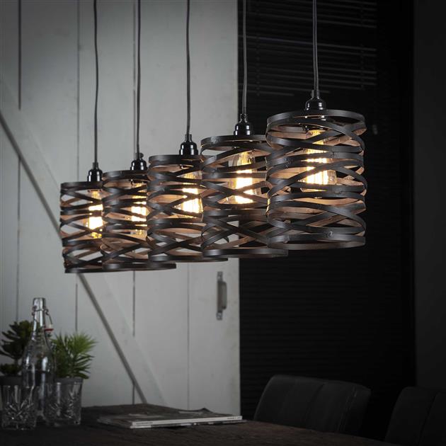 Modera - Hanglamp 5x ø17 spindle - Slate grey
