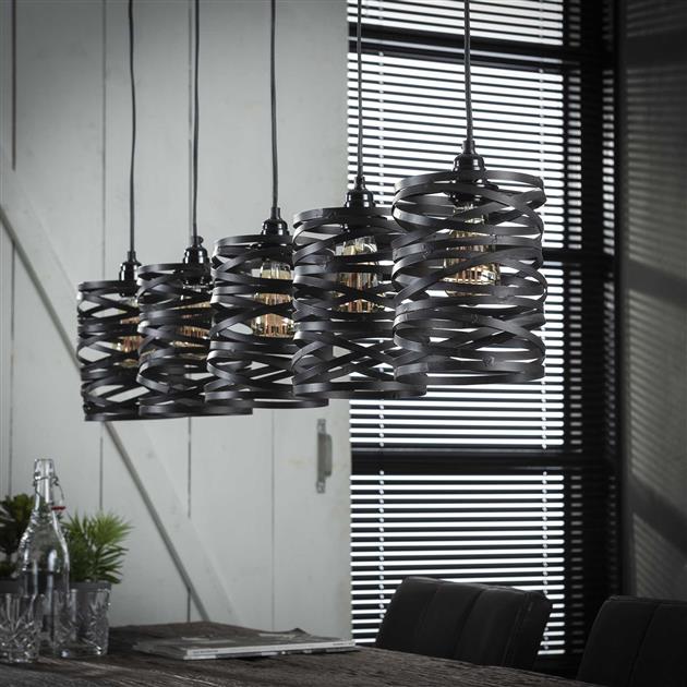 Modera - Hanglamp 5x ø17 spindle - Slate grey
