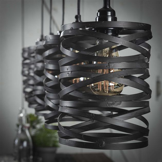 Modera - Hanglamp 5x ø17 spindle - Slate grey - meubelboutique.nl