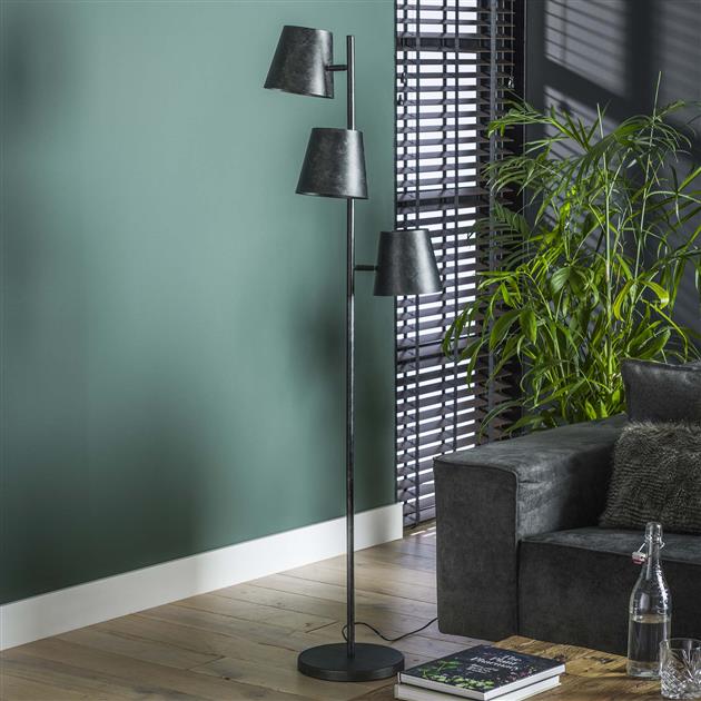 Modera - Vloerlamp 3x Ø18 Kinetic - Charcoal