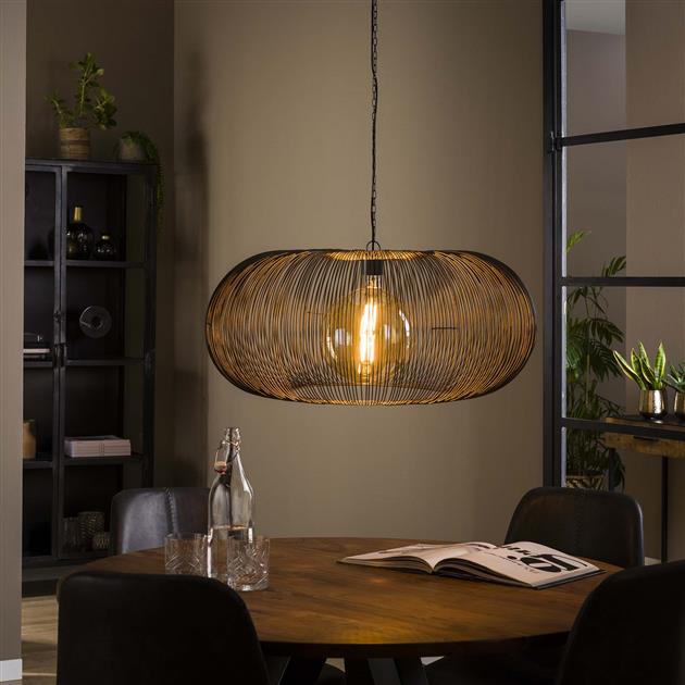Modera - Hanglamp Ø70 copper twist - Zwart nikkel