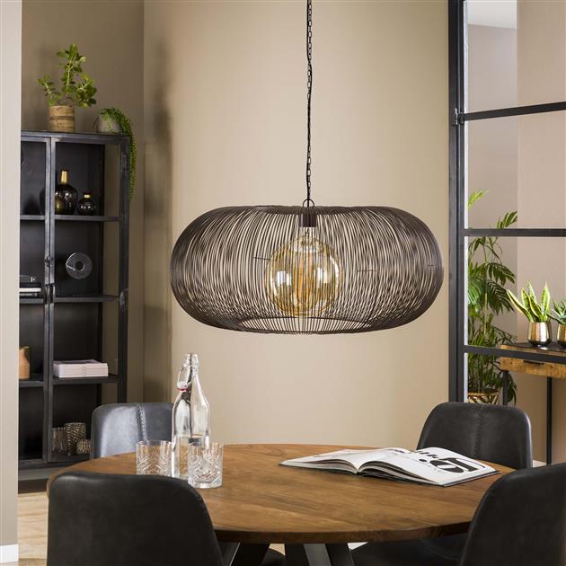 Modera - Hanglamp Ø70 copper twist - Zwart nikkel
