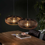 Modera - Hanglamp 2x Ø43 disk wire copper twist - Zwart nikkel