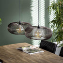 Modera - Hanglamp 2x Ø43 disk wire copper twist - Zwart nikkel