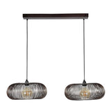 Modera - Hanglamp 2x Ø43 disk wire copper twist - Zwart nikkel