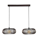 Modera - Hanglamp 2x Ø43 disk wire copper twist - Zwart nikkel